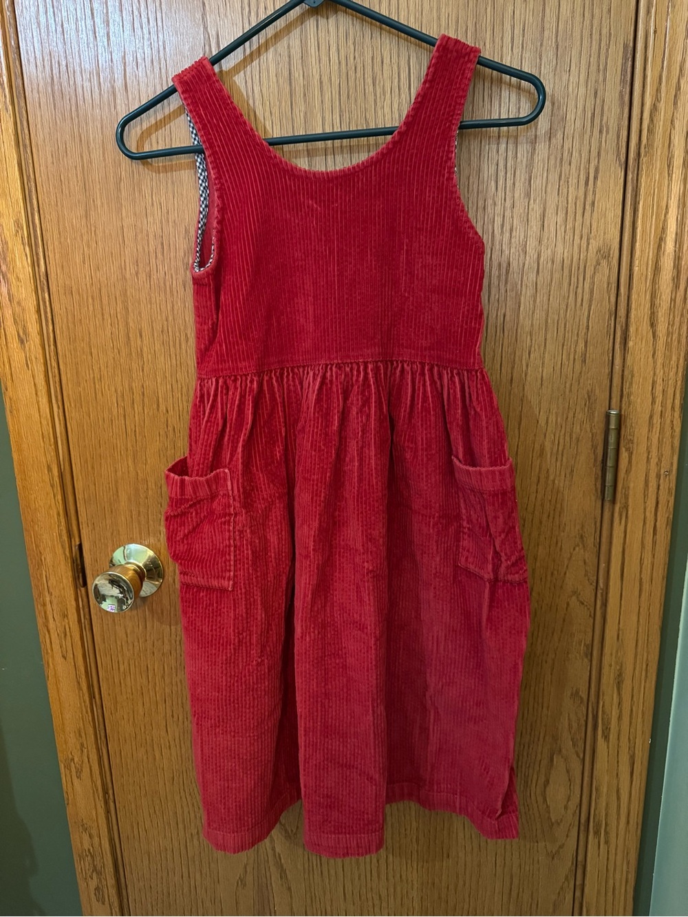 Hanna Andersson Red Corduroy Pinafore Dress